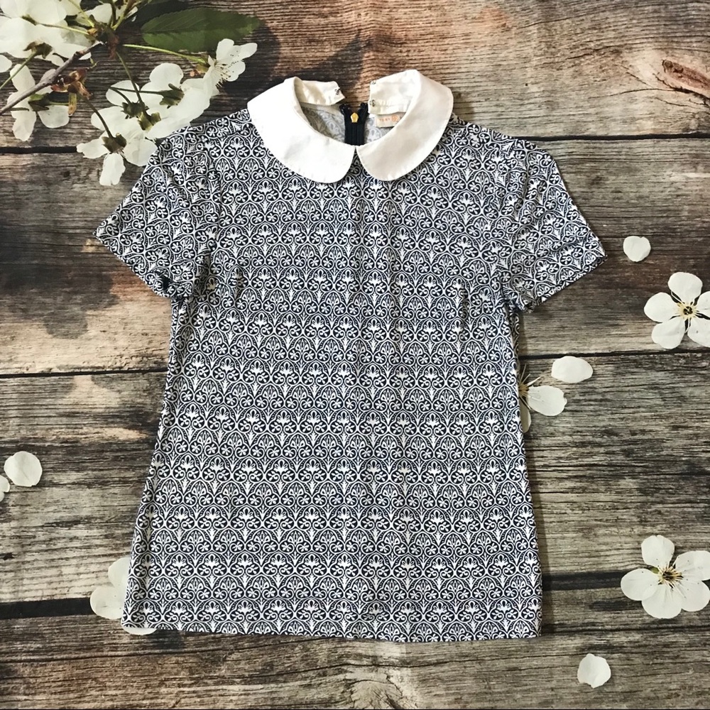 Tory Burch Blue and White Top